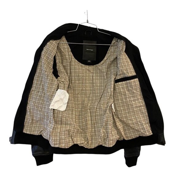 NEW Mackage Women's Bomber Jacket Coat Black Zip Up Flap Pockets Leather Medium - Picture 5 of 10